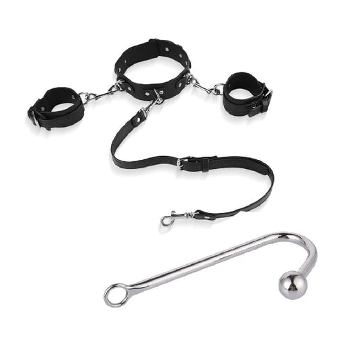 Anal Hooks Beaded Hook 5334 Elegant with and Cuffs Anal Collar 1001